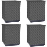 Maison Chic Cvetlični Lonec - Visoki lonci 4 kosi črni 30x30x37 cm polipropilen, (22057482) | Shoptok.si