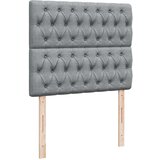 vidaXL Boxspring postelja z vzmetnico svetlo siva 120x190 cm blago | Shoptok.si