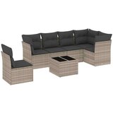 vidaXL 7-dijelni set vrtnih sofa svjetlosivi od poliratana | shoptok.hr