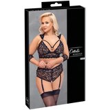 Cottelli Bondage Plus Size - komplet čipkastih modrčkov (črna) - 3XL | Shoptok.si