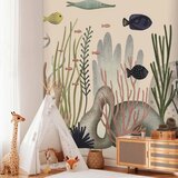  Foto tapeta - Underwater World - Fish and Corals in Pastel Colours 250x175 Vodootporna | shoptok.hr