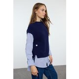 Trendyol Navy Blue Garni Detailed Knitwear Sweater | Shoptok.si