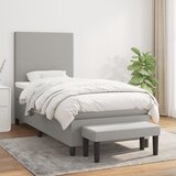 vidaXL Box spring postelja z vzmetnico svetlo siva 90x190 cm blago | Shoptok.si
