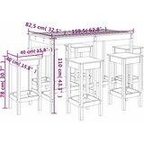  7-dijelni vrtni barski set bijeli od masivne borovine | shoptok.hr
