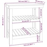 vidaXL Radni stol 78,5 x 50 x 80 cm od masivne borovine | shoptok.hr