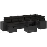  8-dijelni set vrtnih sofa od poliratana s jastucima crni | shoptok.hr