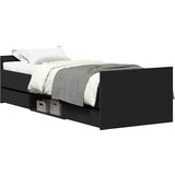  Okvir kreveta s uzglavljem i podnožjem crni 90 x 200 cm | shoptok.hr