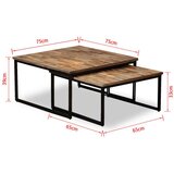  Set od 2 Uklapajuća Stolića od Obnovljene Tikovine | shoptok.hr