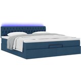  Otomanski krevet s madracem i LED plavi 160x200cm tkanine | shoptok.hr