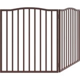 vidaXL Vrata za pse zložljiva 2 panela rjava 160 cm topolovina | Shoptok.si