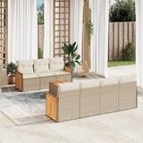 Maison Chic Seti vrtnega pohištva - Vrtna garnitura - Vrtni pohištvo set 8-delna z blazinami bež poli ratan, (21799824) | Shoptok.si