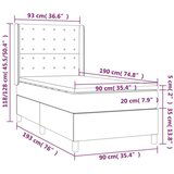 Box spring krevet s madracem svjetlosivi 90x190 cm baršunasti | shoptok.hr