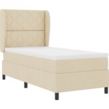 Box Spring Krevet s Madracem - Krem 100x200 cm Tkanina | shoptok.hr