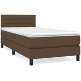  Krevet s oprugama i madracem tamnosmeđi 80x200 cm od tkanine | shoptok.hr