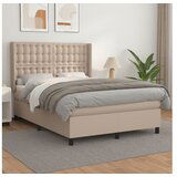 vidaXL Box spring postelja z vzmetnico kapučino 140x190cm um | Shoptok.si