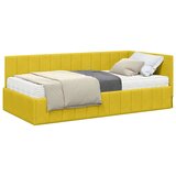 vidaXL Kutni okvir kreveta s madracem Žuta 90 x 190 cm Baršun | shoptok.hr