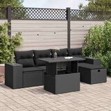 vidaXL 6-dijelni set vrtnih sofa s jastucima crni od poliratana | shoptok.hr