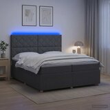  LED okvir za krevet s madracem Tamnosiva 200 x 200 cm Tkanina | shoptok.hr