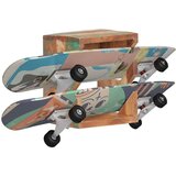  Zidni držač za skateboarde 25x20x30 cm masivno obnovljeno drvo | shoptok.hr