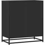 vidaXL Komoda črna 68x35x76 cm inženirski les in kovina | Shoptok.si