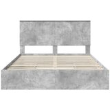  Postelja s shranjevanjem z vzglavjem Betonsko siva 150 x 200 cm, (5000105869) | Shoptok.si
