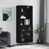 vidaXL Visoka komoda črna 69,5x34x180 cm inženirski les Cene