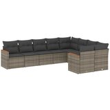  The Living Store Vrtna sedežna garnitura 9-delna z blazinami siv poli ratan - Vrtna Sedežna Garniture, (21461817) | Shoptok.si