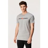 Jack & Jones Majica pegasto siva / pastelno rdeča / črna Cene