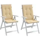  Jastuci za stolice 2 kom prošarano bež 120x50x4 cm od tkanine | shoptok.hr