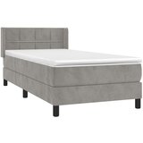 Box spring postelja z vzmetnico svetlo siva 80x200 cm žamet, (20724852) | Shoptok.si