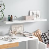 vidaXL Stenska polica visok sijaj bela 120x23,5x3,8 cm MDF Cene