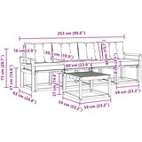  Set vanjskih sofa 5 kom. Prirodna i svijetlo siva | shoptok.hr
