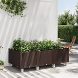 vidaXL cvetlično korito s kolesi rjavo 150x80x54 cm pp Cene