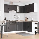  11-dijelni set kuhinjskih ormarića Porto konstruiranog drva Crna | Shoptok.si