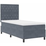  LED Box Spring Krevet s madracem Tamno siva 90 x 190 cm Baršun | Eponuda.ba