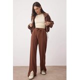 TRENDYOLMILLA ženske pantalone Twoaw26Ea00008, braon Cene