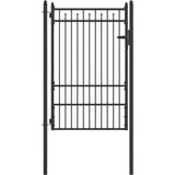  Ogradna vrata BAARLO 100 x 150 cm Metal Crna Može se zaključati | shoptok.hr