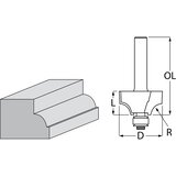 Makita profilno glodalo s ležajem R 6,35 mm, 25,4 mm, drška 8 mm D-48527 | shoptok.hr