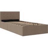  Hidraulični okvir za krevet od tkanine smeđe-sivi 90 x 200 cm | shoptok.hr