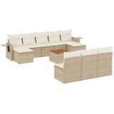 Maison Chic Seti vrtnega pohištva - Vrtna garnitura - Vrtni pohištvo set 11-delna z blazinami bež poli ratan, (21820344) | Shoptok.si