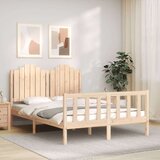vidaXL Okvir za krevet s uzglavljem 140x200 cm od masivnog drva | shoptok.hr