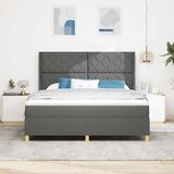  Krevet s opruga kutije s LED trakama Siva 180 x 200 cm tkanina | shoptok.hr