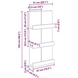  Regal za revije s polico Bela 51 x 11 x 102 cm Konstruiran les, (5000152556) | Shoptok.si