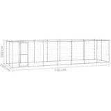  Vanjski kavez za pse od pocinčanog čelika s krovom 16 94 m² | shoptok.hr