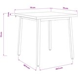  70 x 70 x 75 cm Čvrsto drvo akacije Prirodna i crna Četvrtasti | shoptok.hr