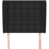  Uzglavlje s ušima crno 93x23x118/128 cm od umjetne kože | shoptok.hr