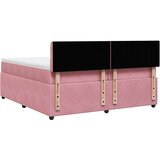  Krevet s oprugama i madracem ružičasti 200x200 cm baršunasti | shoptok.hr