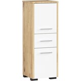 AKORD Fin Visoka Kopalniška Omara, 2 Vrata In 1 Predal, Hrast Artisan/Bela, (5000332693) | Shoptok.si