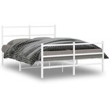  Metalni okvir kreveta uzglavlje i podnožje bijeli 140x200 cm | shoptok.hr
