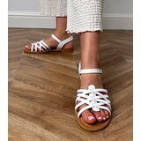 D/CEO White braided flat sole sandals Selvira | Shoptok.si
